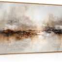 Large Abstract Brown Pastel Framed Canvas Wall Art,Neutral Black Gray Wall Decor,Modern Brush Stroke Painting,Minimalist Textured Artwork for Living Room,Bedroom,Dining Room,Office -20"x40"x1