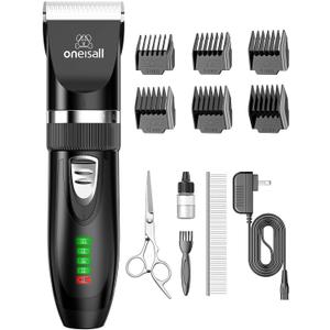 oneisall Quiet Cat Clippers for Matted & Long Hair, 2-Speed Cordless Pet Shaver Grooming Kit for Cats, Small Dogs & Animals (Black)