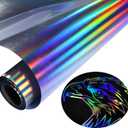 Holographic Heat Transfer Vinyl 12IN x 6FT Rainbow HTV Iron on Vinyl for DIY Iron on Fabrics T-Shirts Hats Compatible with Cricut, Cameo, Heat Press Machines