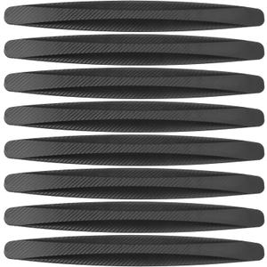 8 Pcs 40cm Carbon Fiber Pattern Universal Bumper Guard Strips - SUV RV Car Truck Bumper Protector Patch Trim Anti-Collision Anti-Scratch - PVC Black