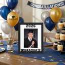 2026 Graduation Photo Frame, Laser Engraved Wood Keepsake for Class of 2026, 8x10 & 5x7 Double Opening with White Mat, Senior Graduation Gift & Party Decoration, Black Portrait