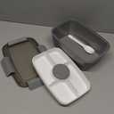 Freshmage Salad Lunch Container To Go, 68-oz Grey-XL, Leak-proof Lid, 4 Compartments, Sauce Container, Safe Material, Easy Carry