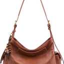 LOVEVOOK Hobo Purses for Women,Soft Faux Leather Crossbody Purse with Tassel Charms,Women's Shoulder Handbags for Daily (Medium, Brown)