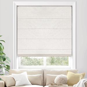UNISHADES 100% Blackout Cordless Roman Shades for Indoor Windows & French Doors, 25 3/4" W 60" H - Blackout - Beige