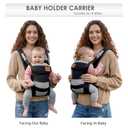 Baby Carrier Newborn to Toddler(8-30lbs), Toddler Carrier with Adjustable Shoulder Strap, Baby Holder Carrier with Breathable Mesh Fabric, Black