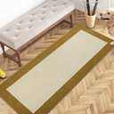 PURRUGS Dirt Trapper Door Mat 24" x 60", Non-Slip/Skid Machine Washable Entryway Rug, Shoes Scraper, Throw Rug, Super Absorbent Area Rug for Muddy Wet Shoes and Paws, Light Cream & Gold