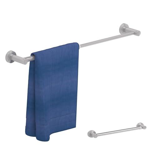 Adjustable Towel Bar, HOMOTEK Economical Bathroom Towel Holder Rod from 12 Inch to 22 Inch Single Towel Racks, Wall Mount Towel Rail, Towel Hanger Hook for Kitchen(1 Pack Brushed Stainless Steel)