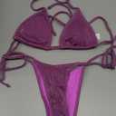 Bikini Sets Women Thongs Cheeky Two Piece Swimsuit Sexy Swimwear Triangle Cute Bathing Suit String XS, Purple