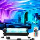 16.2inch Dynamic Wave Wall Light Bar, 30W LED Ocean Wave&Aurora Projector Light with Remote, RGBW Flowing Water Ripple Light for Bedroom, Gaming Room, Living Room, Home Decor, Ambient Mood Lighting