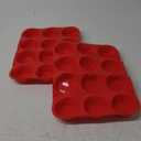 JEWOSTER 12 Cups Silicone Muffin Pan 2 Pack - Cupcake Pan Nonstick Silicone Molds Great for Making Muffin Cakes,Bread, Tart - BPA Free Baking Accessory