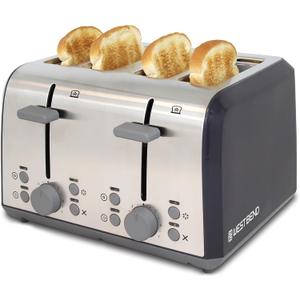 West Bend Toaster 4 Slice Extra-Wide and Deep Slots with 4 Functions and 7 Shade Settings Ultimate Toast Lift Lever and Removable Crumb Tray, 1500-Watts, Black