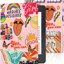 Uppuppy for Kindle Paperwhite 11th Generation Case 6.8 Inch 2021 / Paperwhite Signature Edition Cute Women Girls Teens Kids Unique Quotes Folio Fabric Paper White Cover with Auto Sleep/Wake E-Reader