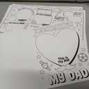 5 Pcs Father's Day Funny Q&A Cards - All About My Dad - Minimalism Fill-in The Blank Coloring Questionnaire Game Cards - Father's Day Birthday DIY Gifts & Keepsake From Daughter Son - A05