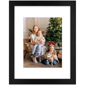 Golden State Art 11x14 Photo Wood Frame with Mat for 8x10 Picture BLACK