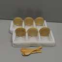 Condiment Containers with lids 6 pack Seasoning Box Condiment Pots Jars with Spoons Container for Spice Salt Sugar Cruet (bamboo 2set)