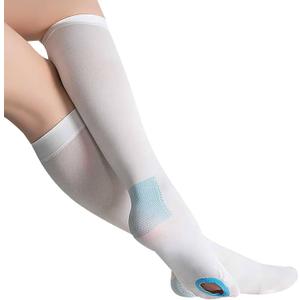 TED Hose Compression Stockings for Women & Men,Anti Embolism Knee-High Compression Socks with Inspection Hole,15-20mmHg Medical Compression Hose,Unisex White (Medium)