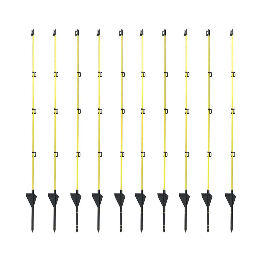 45 inch Electric Fence Posts Step in Fiberglass Insulated Plastic Electric Fence with Post, Electric Fence Stakes for Dogs, 10 Pack (45 Inch)