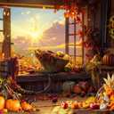 LYCGS 83''x59'' Fall Photography Backdrop Thanksgiving Pumpkin Harvest Background Autumn Party Decoration Banner x-413