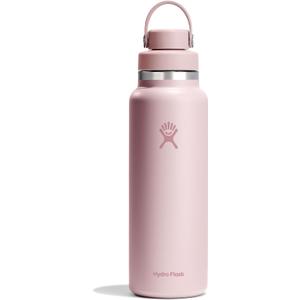 Hydro Flask Water Bottle - Insulated Stainless Steel - Wide Mouth Chug Lid, Non Spill, Leakproof in 40 Oz Tonal Trillium Pink