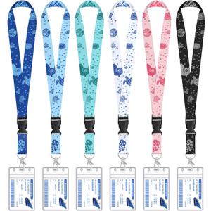 HONSIO 6 Pack Cruise Lanyard for Ship Cards Detachable Lanyards with Waterproof ID Badge Holders, Ocean Creature 2026 Cruise Essentials Accessories (Multicolor)