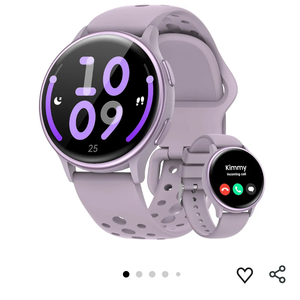 Smart Watches for Women(Answer/Make Calls), 1.27'' AMOLED Screen Activity Trackers with Heart Rate/Sleep/SpO2 Monitor, Smartwatch for iPhone/Samsung/Android,120+ Sport IP68 Fitness Watch 2Bands Purple