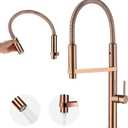 Magnetic Docking Kitchen Faucet with Pull Down Sprayer, Dual-Function Spray and 360 Degree Swivel, Commercial Spring Kitchen Faucet, Rose Gold