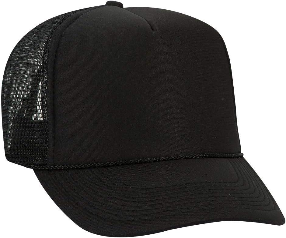 OTTO Wholesale Cap 39-165 Mesh Back Trucker Hats (24 Hats) - Adjustable One Size Fits Most, Black (Black)