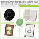 CroBlissful Tabletop Acrylic Display Stand Clear Easel Acrylic Book Display Holder Artwork Storage Rack for Picture Plate Frame Albums Record Magazine Tablet Canvas Board(Gold,7.8 x 3.5 x 7.8 Inch)