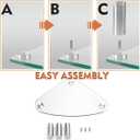 Hemudu Clear Glass Computer Monitor Riser/Triangle Desktop Universal Corner Stand for Computer Monitor & Laptop HD01T-003