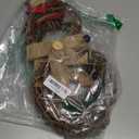 Christmas Lighted Wreath Decoration Snowman Large Christmas Grapevine Wreath with Hat and Bow Xmas Wall Hanging Ornament for Xmas Front Door Home Wall Decor, Battery Operated (16 x 8 Inch)