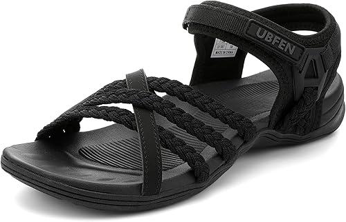 UBFEN Womens Hiking Sandals Walking Outdoor Sports Comfortable Water Sandals with Arch Support Comfortable for Beach Camping Travel Golf 9