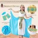 Cleopatra Costume Kids Girls: Egyptian Costume Kids - Cleopatra Dress with Accessories for Halloween Carnival Cosplay (Large, White)
