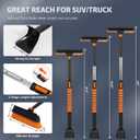 5-in-1 Extendable Snow Shovel and Ice Scraper for Car, 31"-40" Snow Brush with Squeegee, Pivoting Brush Head & Foam Grip for Windshield, Truck, SUV