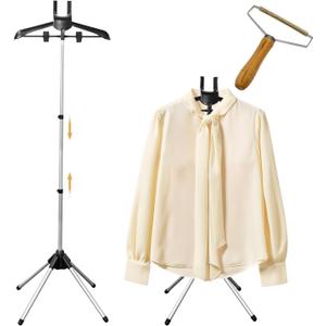 1 Pack Adjustable Shirt Display Stand 32-63 Inch, Foldable Clothing Display Stand Mannequin Torso for Retail Vendors, Multi-Use Steamer Rack Stand for Clothes Garment (1) (1 Pack)