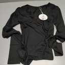 ANRABESS Thermal Underwear Womens Long Sleeve Quick Dry Fitted Shirts (XS, Black)