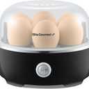 Elite Gourmet EGC115B Easy Egg Cooker Electric 7Egg Capacity, Soft, Medium, HardBoiled Egg Cooker with Auto ShutOff, Measuring Cup Included, BPA Free, Classic Black