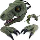Dinosaur Mask with Movable Jaw and 2 Claws - Latex Costume Party Toy