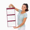 3 x 2026 Wall Calendar - 3 Month Calendar 2026 Vertical, Jan 2026 - Dec 2026, 3 Month Wall Calendar 2026, 11 x 26 In Open, 2026 Calendar with Large Print, Holidays, Thick Paper, Priorities Notes, Red