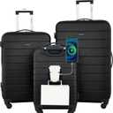 Wrangler Smart Spinner Hardside Luggage, 3 Piece Set, Black (30"/26"/22")