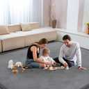 Baby Play Mat for Floor Nursery Rug Muscle Mat Area Rug Playroom Rug 47"x47" Playpen Mat Memory Foam 1.3" Thick Crawling Mat for Babies,Toddlers, Infants, Kids,Grey
