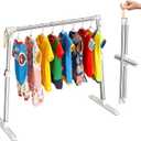 Foldable & Adjustable Dog Closet,Portable Clothing Rack for Pet/Dog Organization and Storage/Cat Clothing Rack,Space-Saving Alloy Mini Drying Rack,(20.4-35.4in Width, 17.3-26.7in Height) (Large)