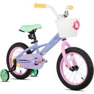 JOYSTAR Macaroon 12-18 Inch Kids Bike for 2-9 Years Girls | Toddler Girls Bike with Training Wheels & Basket, Rainbow Bikes, Children Bicycle
