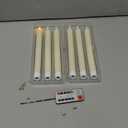 GenSwin Flameless Ivory Taper Candles Flickering with 10-Key Remote, Battery Operated Led Warm 3D Wick Light Window Candles Real Wax Pack of 6, Christmas Home Wedding Decor(0.78 X 9.64 Inch)