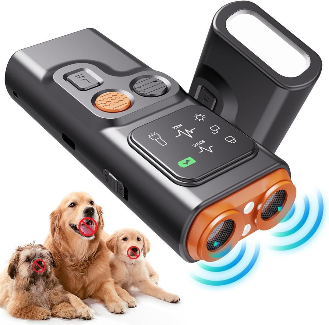 Dog Bark Deterrent Devices, Ultrasonic Anti Barking Device for Dogs Can Stop Bad Behavior, Portable Dog Training Device, with HD Display and LED Flashlight, No Need Yell Or Swat, Just Point to A Dog