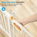 Owlie Baby Gate with Door 66-75 Inch, Extra Wide Stair Gates for Kids Adjustable Wide Dog Pet Gate Stairway Large Baby Gates Pressure Mount for Pets for House Stairway Doorway White (30.5'' Tall)