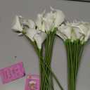 SITUMEIZI 24 PCS White Fake Flowers Artificial Calla Lily Silk Flowers Real Touch for Mother's Day Easter Home Kitchen Decor Wedding Bouquet Office Spring Decoration(Pure White)
