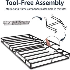 Amazon Basics Smart Box Spring Bed Base, 9-Inch Height Mattress Foundation, Tool-Free Easy Assembly, Queen, 79" L x 59.5" W x 9" H, White