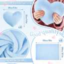 Fanfanwin 36 Pcs Sleepover Party Supplies for Girl Spa Slumber Birthday Favors Throw Blanket Pillow Eye Mask Headband Scrunchies (Solid Color,Light Blue)