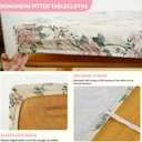 Rectangle Picnic Table Cloth, Elastic Waterproof Fitted Vinyl Tablecloths for 8 Foot Tables, Wipeable Flannel Backed Table Covers for Dining, Camping, Outdoor(Rose,36"x96")