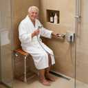 Folding Shower Seat Wall Mounted, Teak Wood